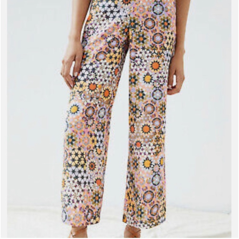 Anthropologie Geometric Kaleidoscope Wide-Leg Print Pants Size 0